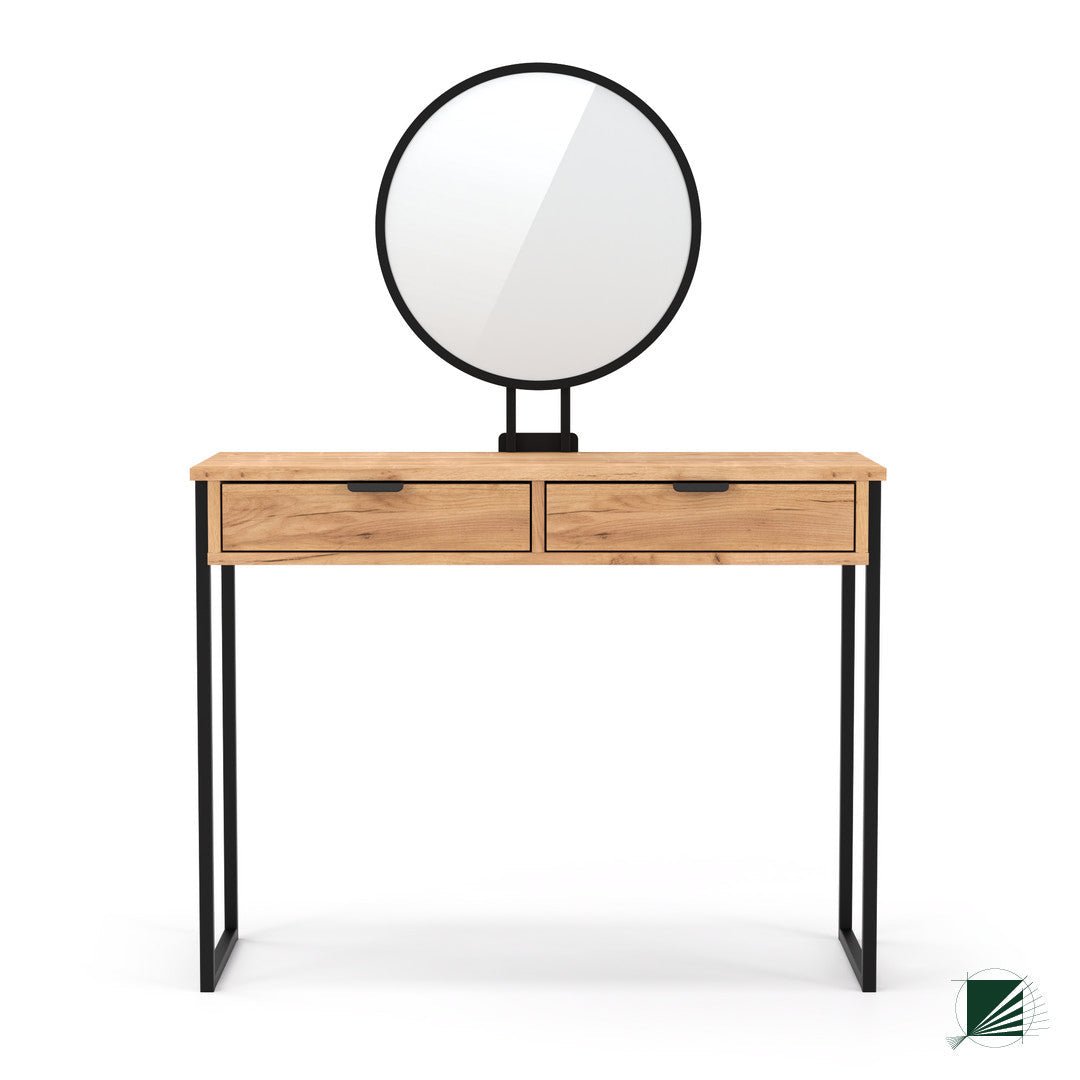 Dressing Table with mirror LOFT Oak Black - DecorMania.eu